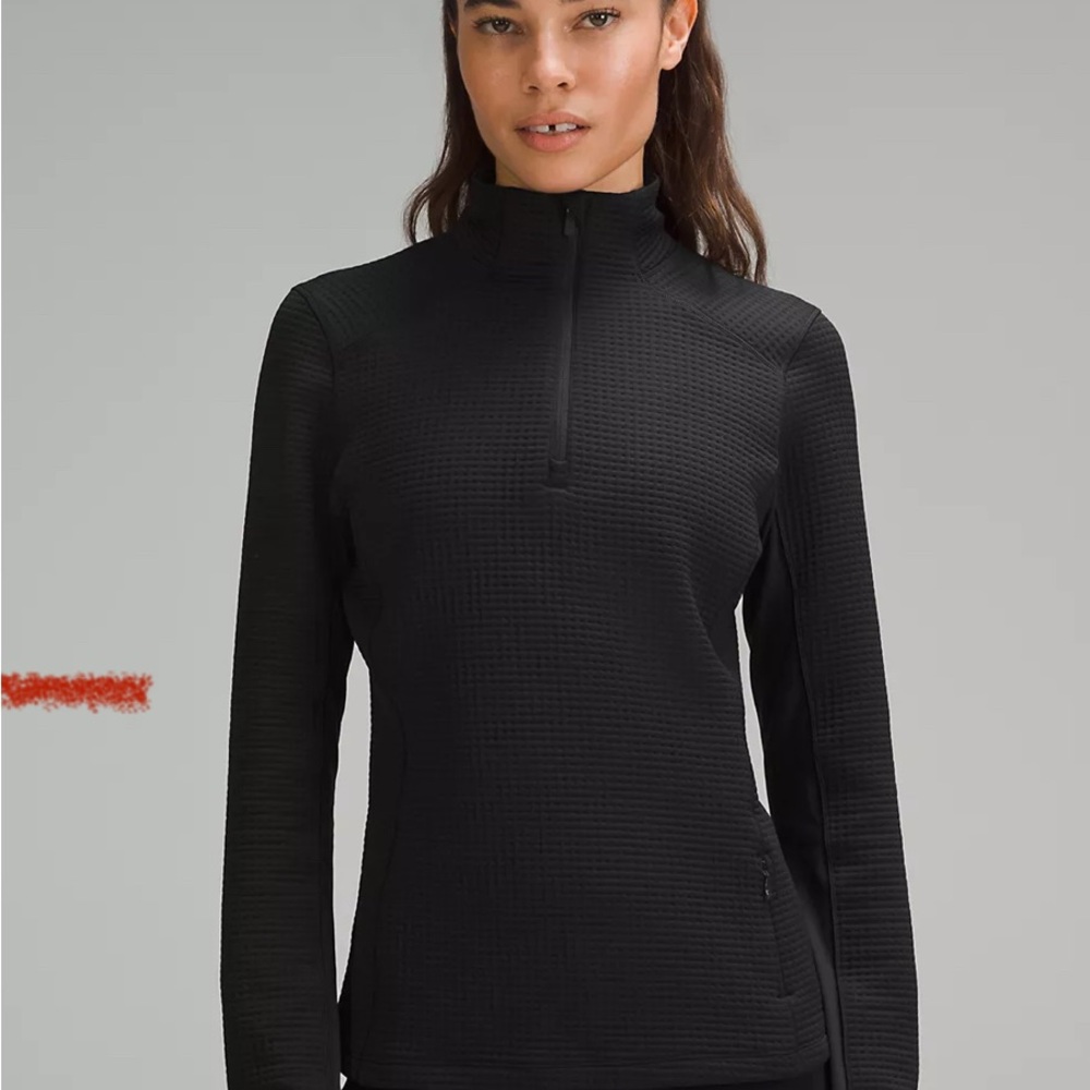 New with Tags- Lululemon Waffle-Knit Half-Zip Long-Sleeve Shirt - Picture 1 of 6